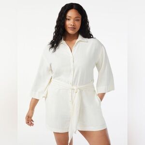 Linen blend short romper size large